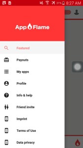 app flame menu