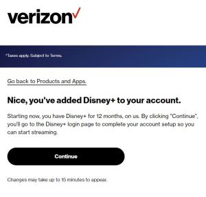 verizon disney confirmation