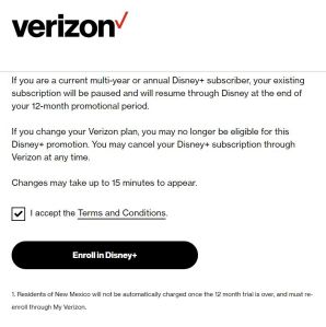 verizon enroll disney