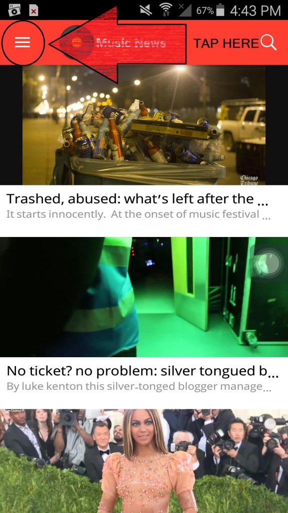 indymusic tv app menu